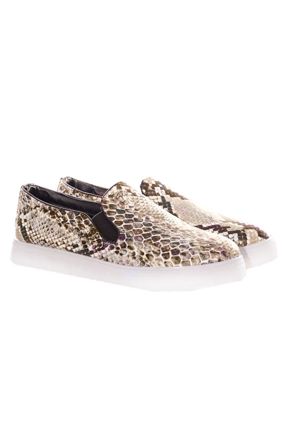 Snake Slip On Taupe