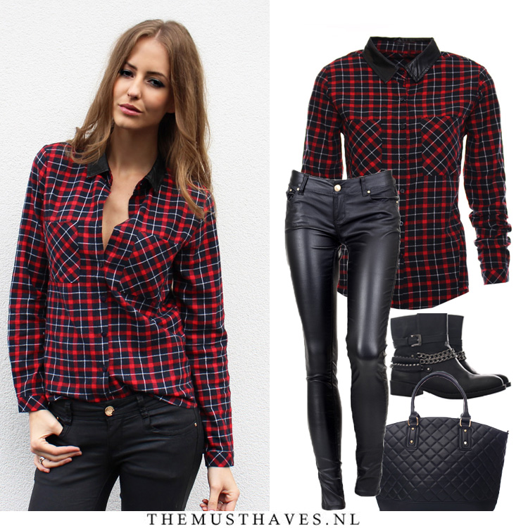 Geruite blouse