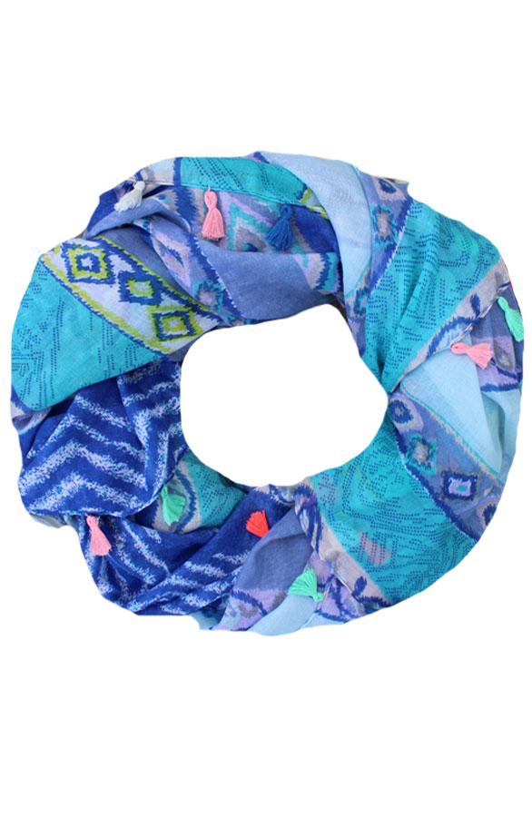 Aztec Sjaal Tassel Petrol