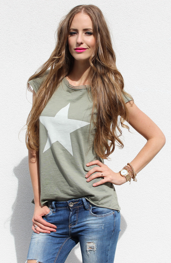 top met ster print dames