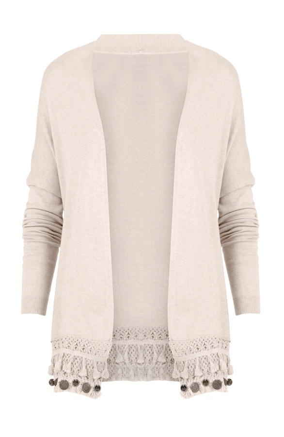Coins Cardigan Beige