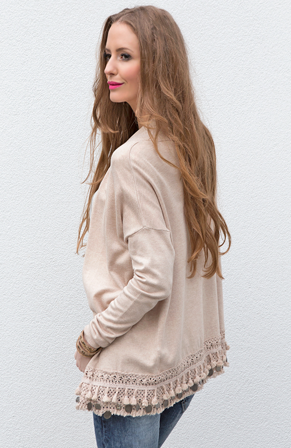muntjes vest beige dames