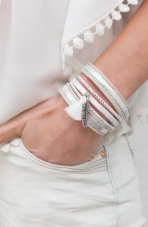 wikkelarmband wit met magneet