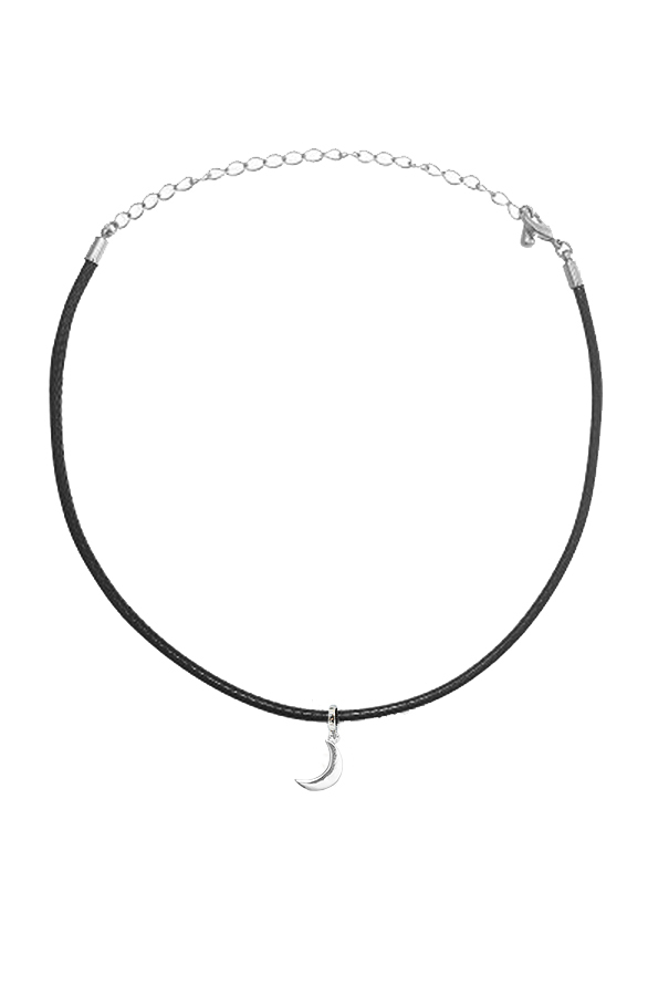 Choker Ketting Maan Zilver