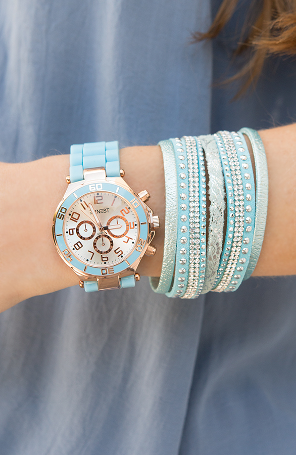 wikkel armband licht blauw