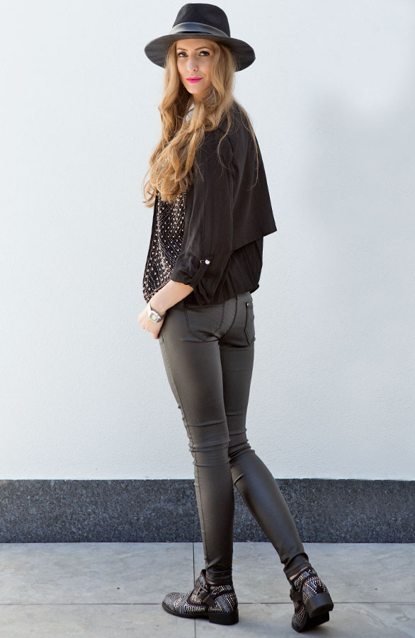 zwart gilet studs dames