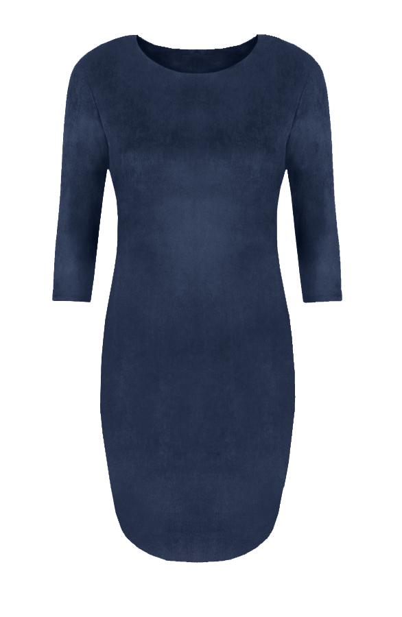 Suede Jurk Navy