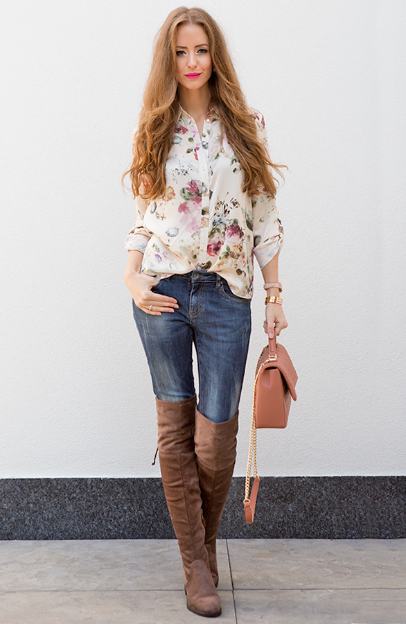 bloemen motief blouse dames