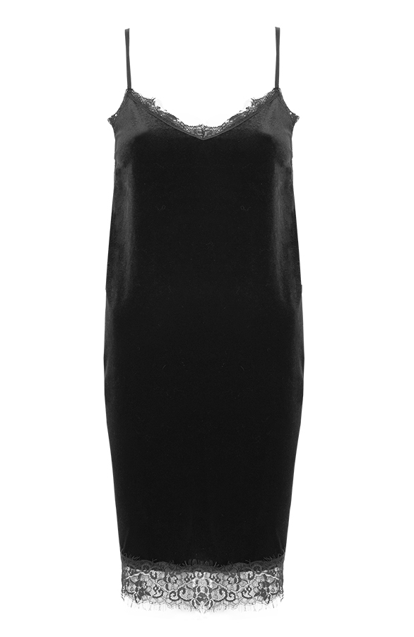 Velvet Slipdress Black