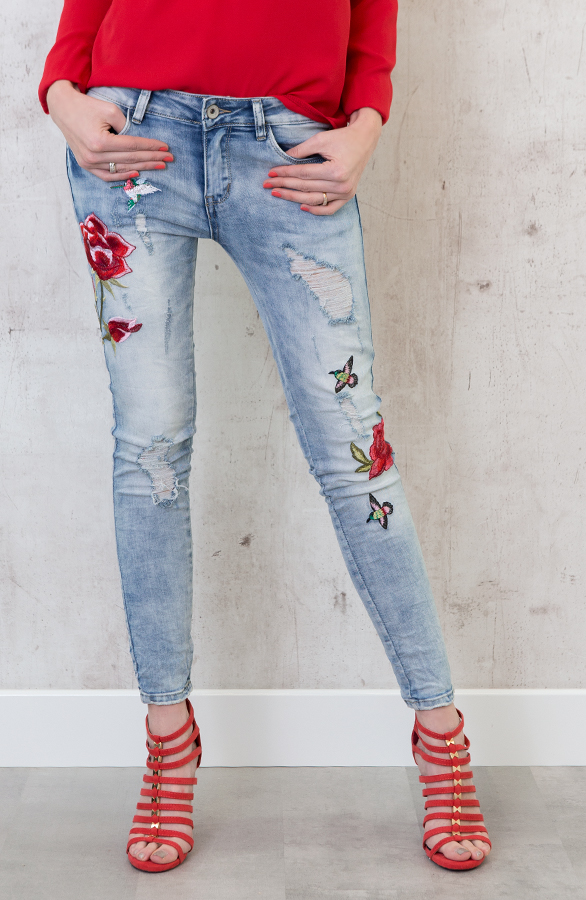 jeans met borduursel